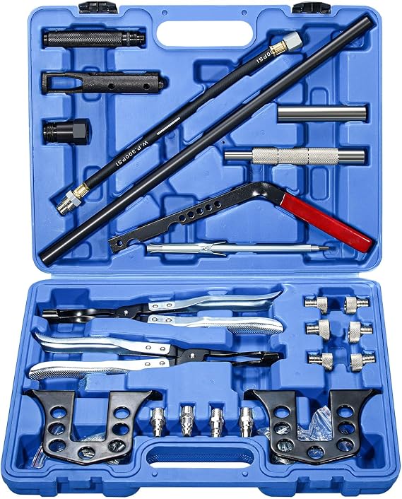 Valve Spring Compressor Universal Overhead Engine Valve Spring Compressor Cylinder Head Service Set OHV OHC Compressor Tool Valve Spring Compressor Remover and Installer