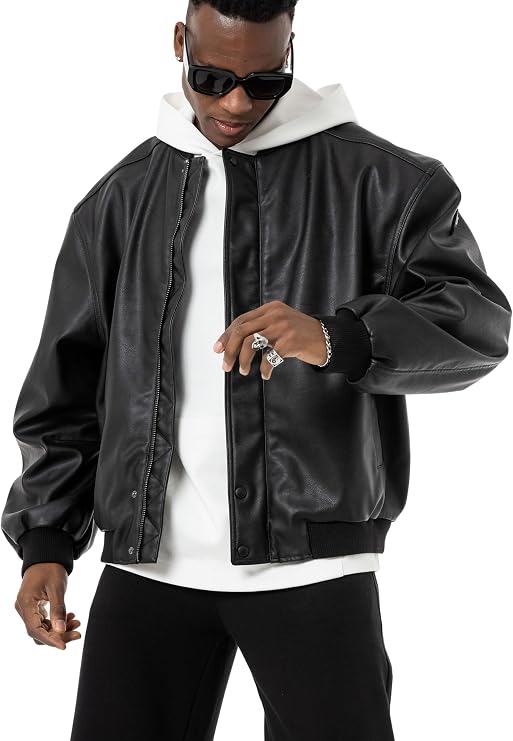 Redbridge Bomber Style Faux Leather Oversized Jacket