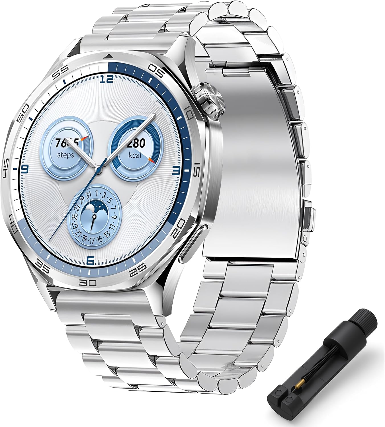 Stainless Steel 46mm Broad Bean Lanyard HUAWEI Watch for Watches Compatible with Teknoft 22mm GT6 ProGT6GT5 ProGT5GT4Watch 4 ProGT3GT3 ProGT2GT2 Pro