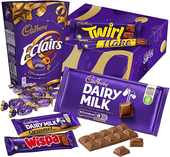 Cadbury Classic Chocolate Gift - Full Size Cadbury Chocolate Bars including Flake, Caramel, Twirl, Dairy Milk and More.