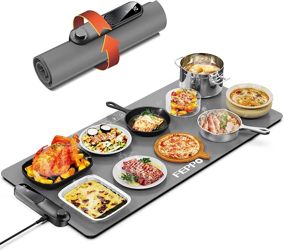 FEPPO Food Warming Mat, 35"x16" Food Warmers for Parties Buffet