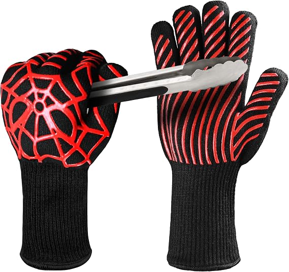Newding BBQ Gloves Oven Gloves Heat Resistant 800C Silicone Grilling Mitts