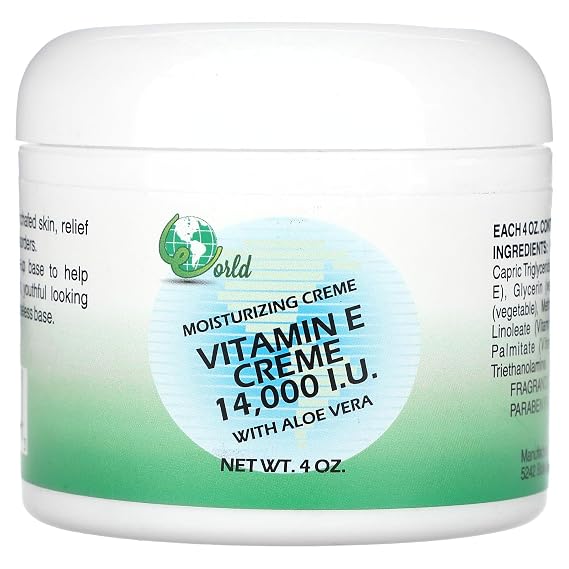 World Organic Vitamin E Cream - 14000 IU - 4 oz
