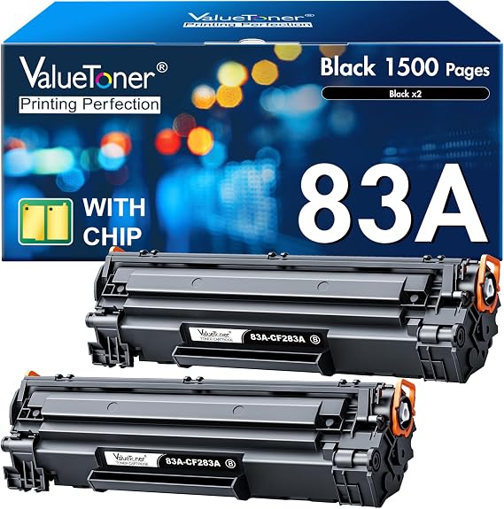 Valuetoner 83A Toner Cartridge Black Replacement for HP 83A CF283A 2-Black | Compatible for HP 83A Use with HP LaserJet Pro MFP M125nw MFP M201dw MFP M225dw MFP M125a M201n M127fn M127fw M225dn Printer