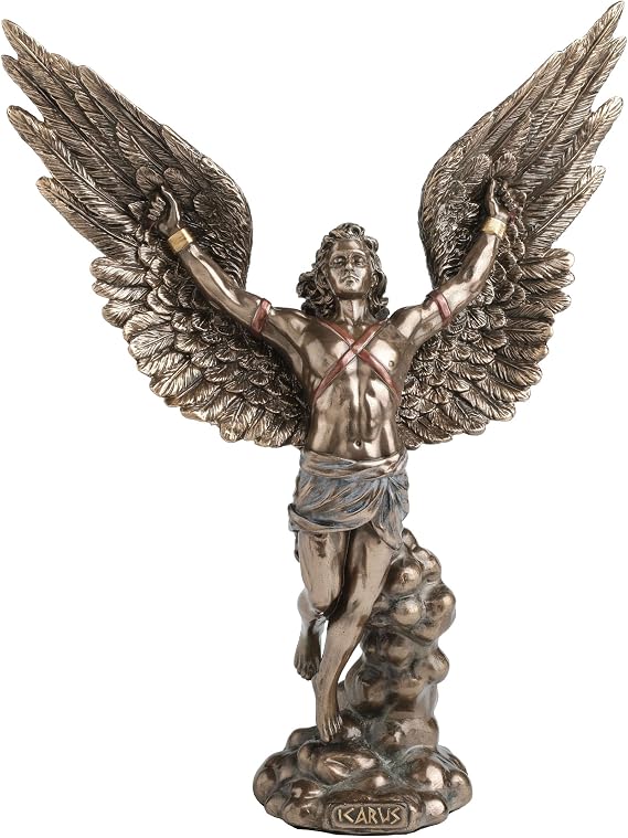 Veronese Design 8 1/8 Inç Icarus Uçuş Soğuk Döküm Reçine Bronz Kaplama Yunan Mitolojisi Heykeli Ev Dekor Hediye