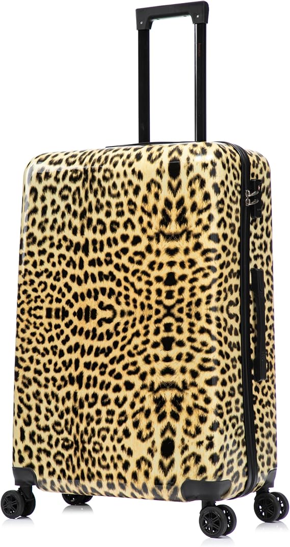 InUSA Cheetah Print 28-Inch Large Hardside Spinner Luggage Lightweight