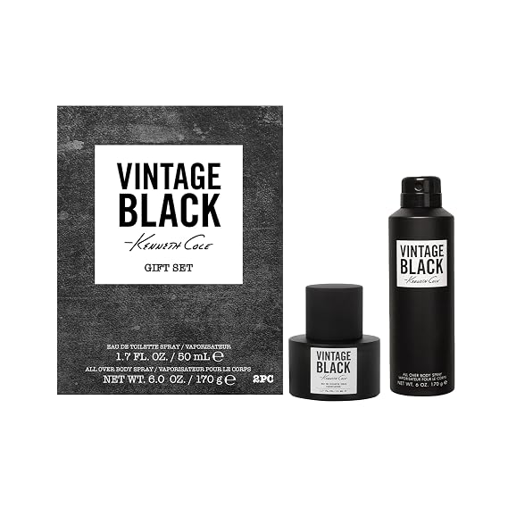 Kenneth Cole Vintage Black Eau de Toilette Spray Cologne for Men, 3.4 Fl. Oz.