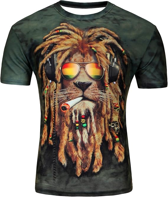 Men's Fashion 3D Print Hip Hop Style T-Shirts Cool Creative Imagination Tee