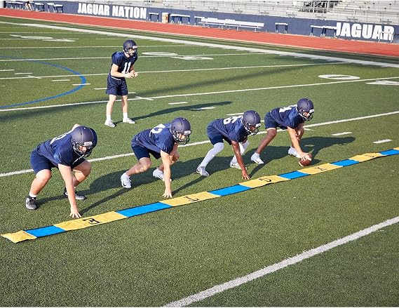ProDown Adjustable Football Linemen Splits Marker, Black/Yellow/Blue - 39 total feet long