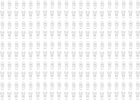 Curtain Track Rollers, Ripple Fold Curtain Wheeled Carriers, Fold Drapery Runners, 200PCS (22X16 mm / 0.87 0.63 inches) - White
