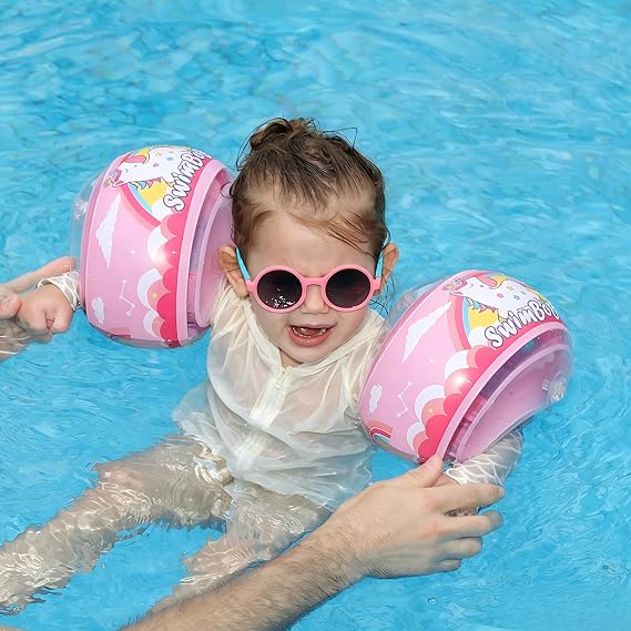 Soft Swimmies Toddler Floaties, Learn-to-Swim Inflatable Pool Floats & Arm Floaties, Swimming Pool Accessories for Kids Aged 3-6