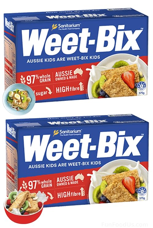 Weet-Bix Biscuits Whole Grain Cereal, Lightly Sweet Whole Grain Wheat Biscuits, Delicious as Part of Breakfasts or Snacks (Pack of 2 x 575g Box) By Sanitarium Australia