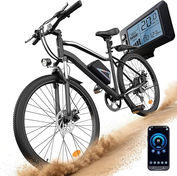 Electric Bike 26" Tire with 1500W Peak Motor, Up to 80 Miles Range