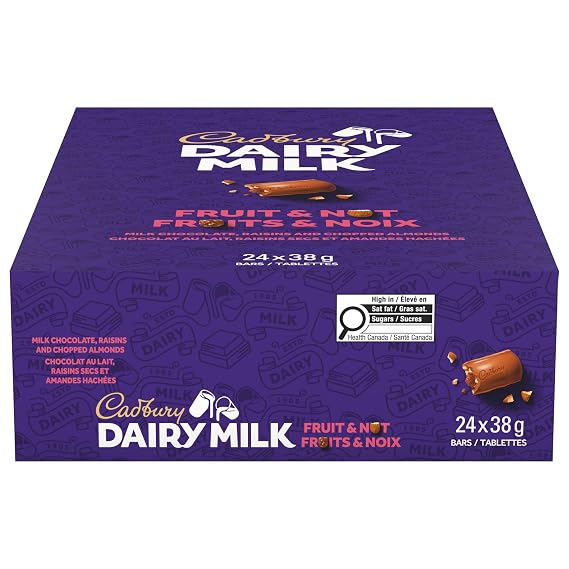 Cadbury DAIRY MILK fruit&nuts milk chocolate bars 38g (24 pack)