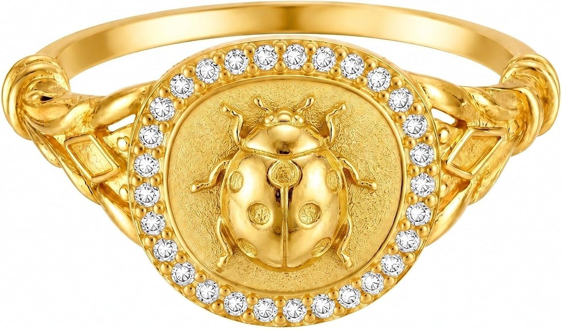 Butterfly/Bee/Dragonfly/Ladybug Ring 14K Gold Plated Band Rings Vintage Jewelry Gifts for Women