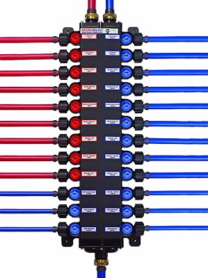Viega 50142 PureFlow Zero Lead Manabloc Poly Alloy PEX Crimp in 38-Inch and 14 No. of Outlets