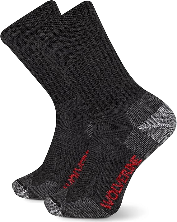 Wolverine Men's Safety Toe Work Boot Crew Socks (2-Pack)