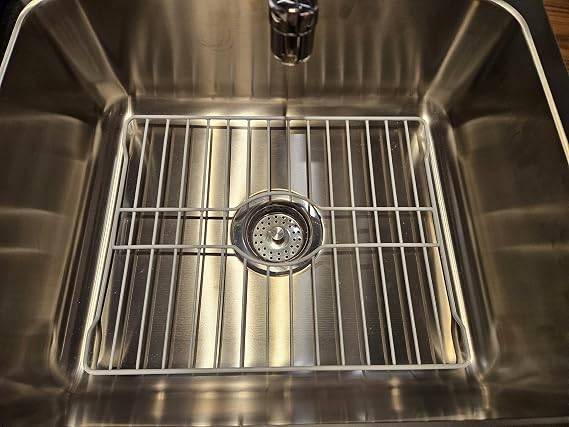 SOFINNI Sink Protectors for Kitchen Sink Bottom with White Coating Grate