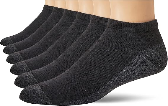 Hanes Men's Socks, Max Cushioned Low Cut Socks, 6 and 8-Pack