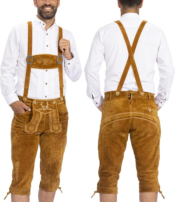 BAVARIA TRACHTEN Men's Kneebound Lederhosen German Oktoberfest Knee Length