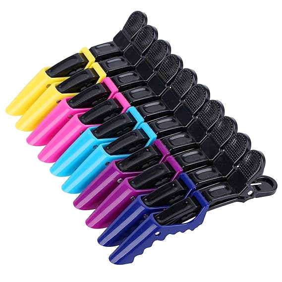HH&LL Hair Clips for Women Wide Teeth & Double-Hinged Design Alligator Styling Sectioning Clips of Professional Hair Salon Quality - 10 Pack