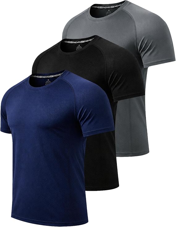 3/5 Pack Mens Sport T Shirts Quick Dry Short Sleeve Top S-2XL