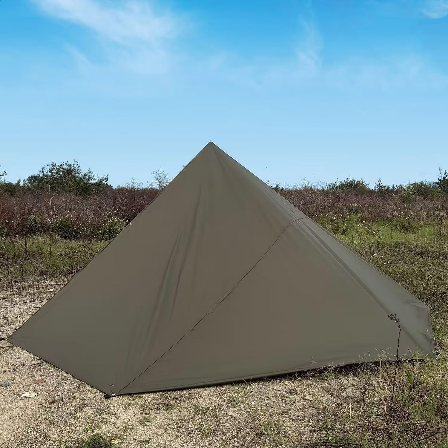 Camping Tarp Shelter 3x3m 3x4m 3x5m Lightweight Tent Tarpaulin Waterproof Tent Awning Canopy Basha Sunshade for Hiking Backpacking Olive Green, 3x5m