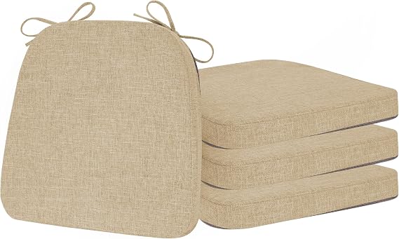 ELFJOY Non-Slip Chair Cushions for Dining Chairs Beige 16.7"x16"