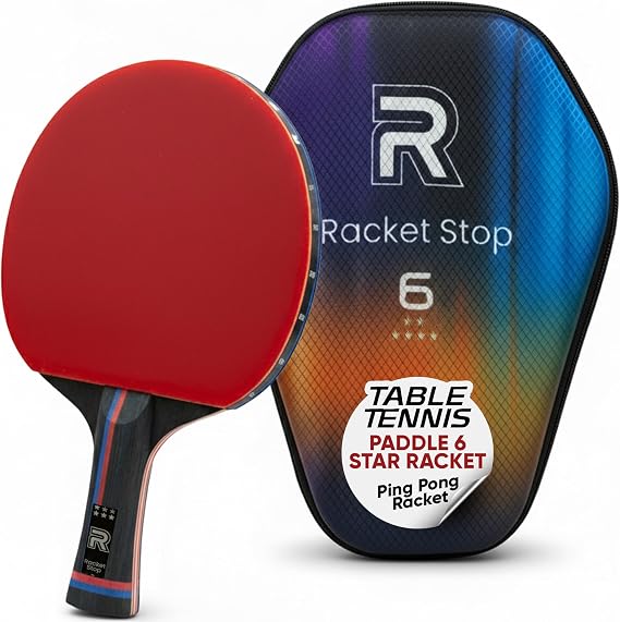 Inferno Table Tennis Paddle Ply Carbon Blade Ping Pong Paddle for Indoor & Outdoor Games, High-Speed Sports Racket for Adults, Spin & Control, Quality Gift Set w/Carry Case & Box