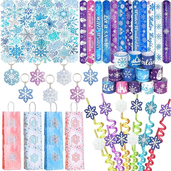 CHSLtmxq 110 Pcs Frozen Party Favors, Goodie Bag Stuffers, Gift Bags Set