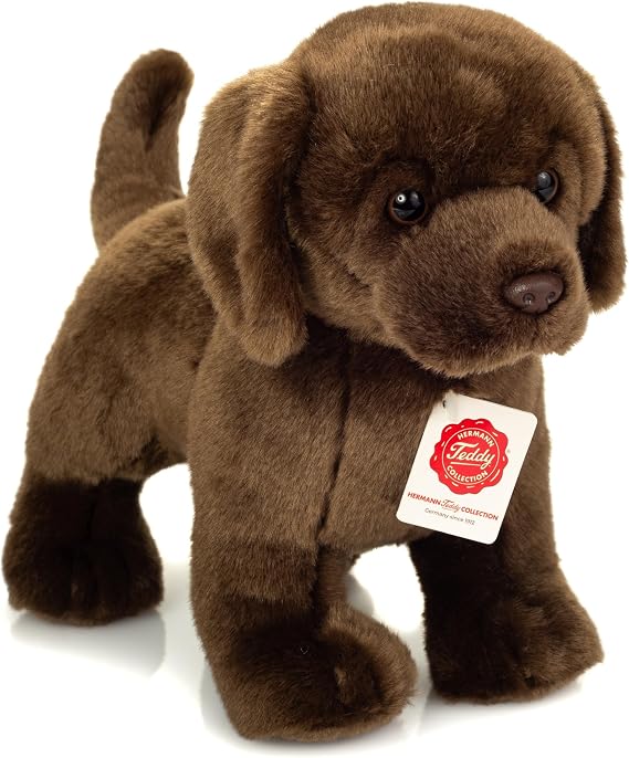 Teddy Hermann 91997 Brown Standing Labrador 30 cm Soft Toy