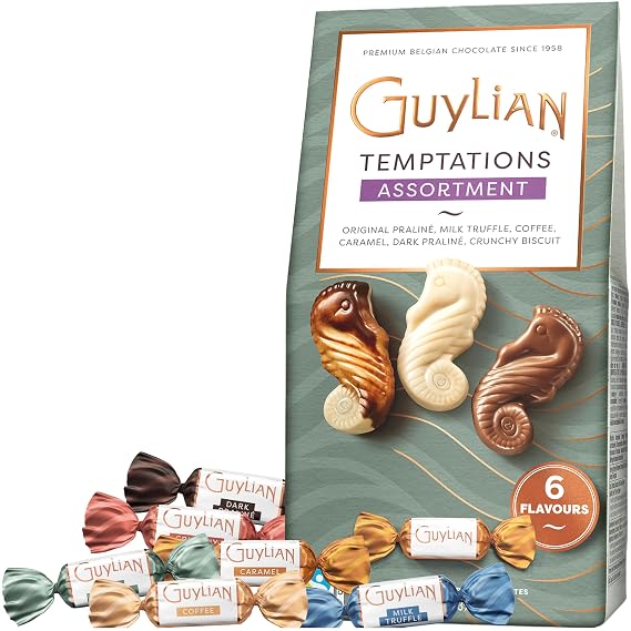 Guylian Belgian Chocolate Gift Box, Seahorses, 13 pc Temptations, 4.37 oz