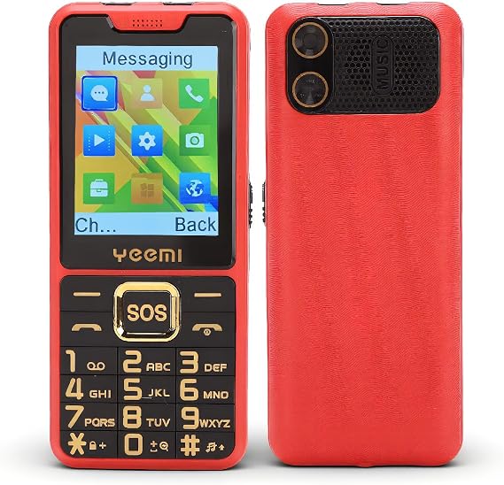 4G Cell Phone for Seniors, Big Buttons SOS Emergency Key with 2.6 Inch Display, Dual SIM, Flashlight, Loud Speaker, 2500mAh Battery (Red)