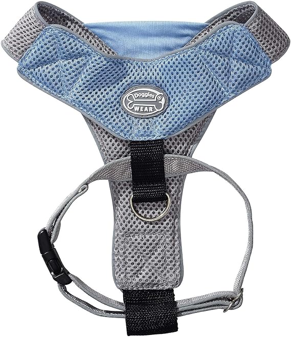 Doggles V Mesh Dog Harness, Blue/Gray, XX Small