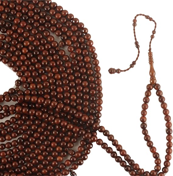 1000 Beaded Koka Seed Tasbih Tasbeeh Kokka Misbaha Islamic Gift Tasbih Prayer Beads Tesbih 3 inches (8 mm) for Dhikr