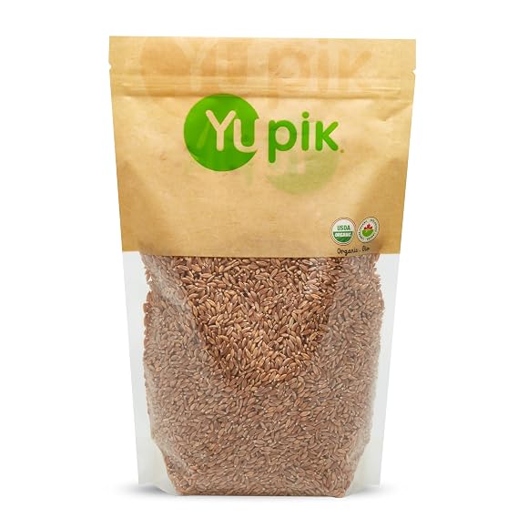 Yupik Organic Farro, 2.2 lb (35.2 oz), USDA Certified, Kosher, Ancient Whole Grain, Nutty Flavour, Chewy Texture, Source of Protein & Fiber, Perfect for Cooking & Baking