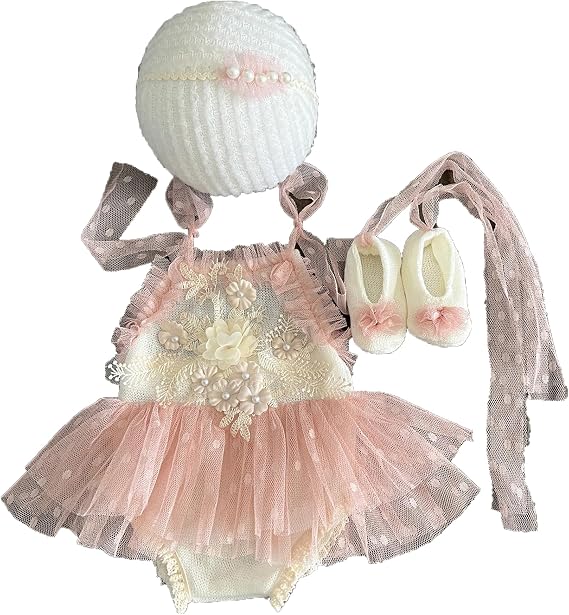 Newborn Photography Outfits Girl Lace Tutu Rompers Photoshoot Props