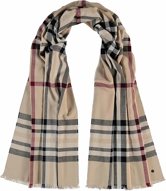Fraas Lightweight Oversize Plaid-Scarf - Essential Transitional Plaid Shawl Wrap Cover-up - Made in Germany - 24x80in
