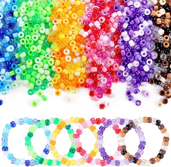 Funtopia Pony Beads Bulk, 3400pcs+ 36 Colors Kandi Beads for Bracelets