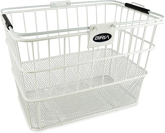 Bicycle Basket Lift-Off Detachable, Wire Mesh, with Swing up Handle with Bracket.