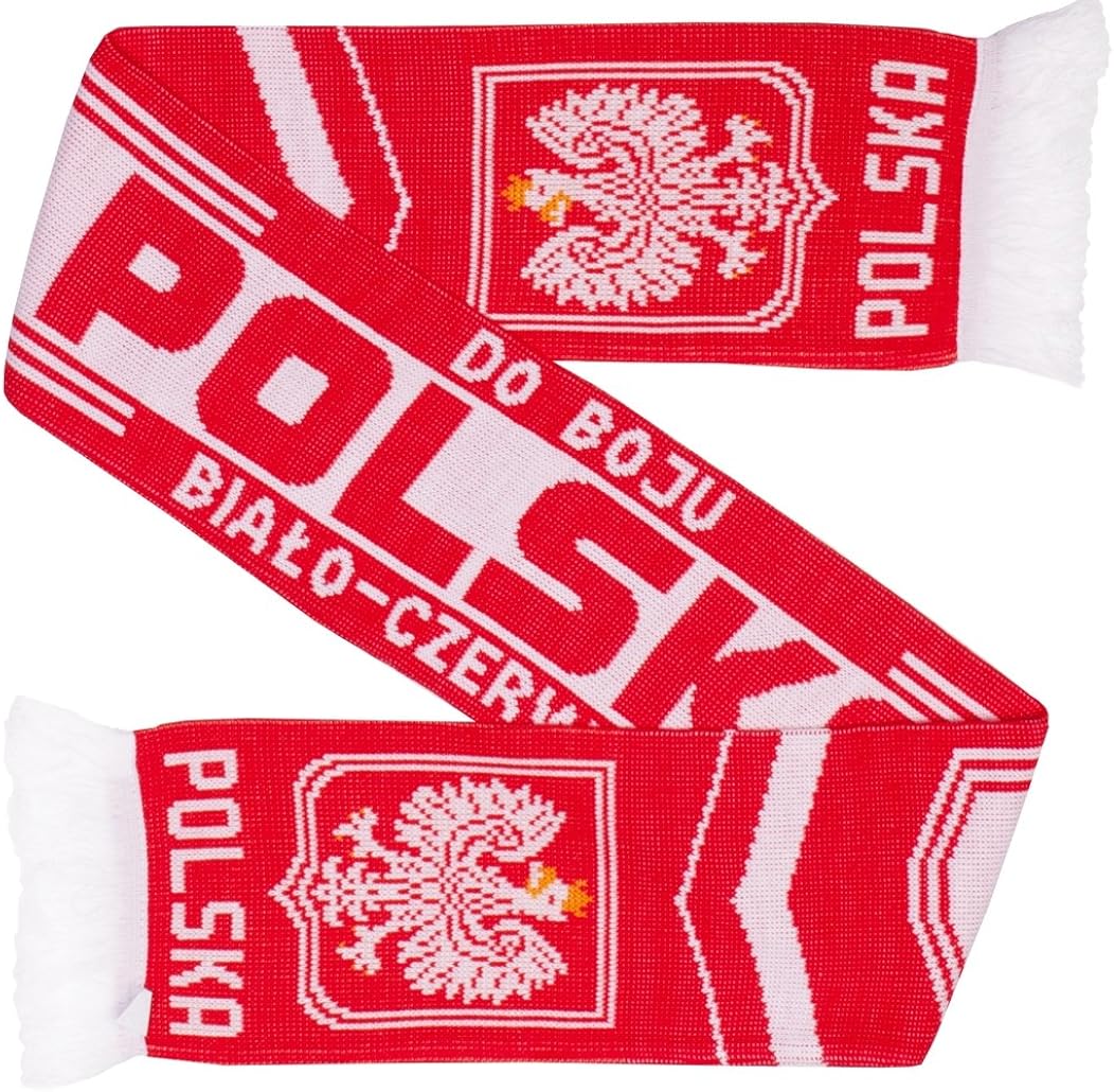 Polska Authentic Poland Soccer Knit Scarf, Made in Poland