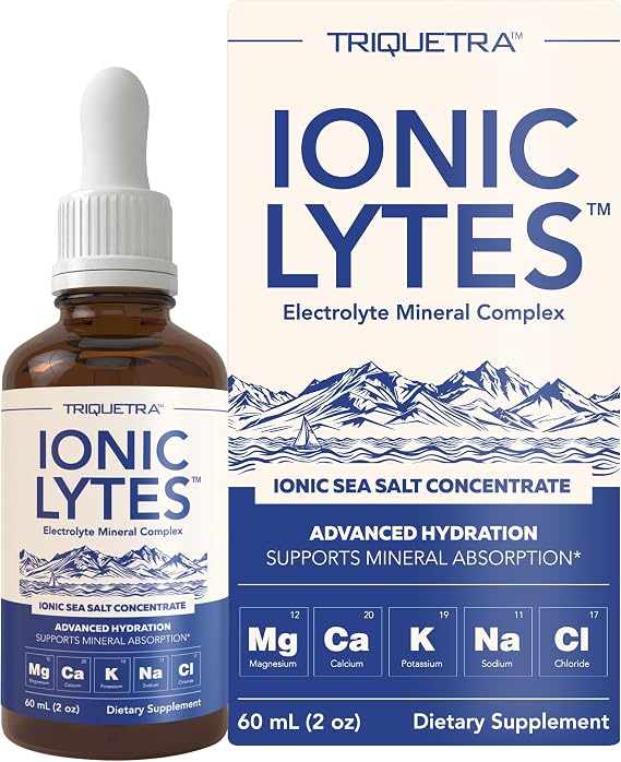 Ionic LytesTM Electrolyte Mineral Complex with Ionic Sea Salt, Fulvic & Humic Acid - Supports Hydration, Electrolyte & Mineral Balance & Muscle Function (2 oz) - Soy-Free, Gluten-Free, cGMP