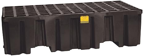 Eagle 2 Drum Spill Containment Pallet with Forklift Pockets, 51.5"x26.25"x13.75", 66 Gallon Sump, 4,000 lbs. Load Capacity Secondary Containment Pallet, Made in USA, Black, 1620BND
