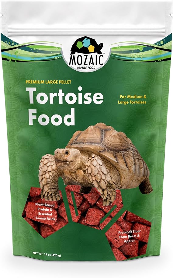 Mozaic Tortoise Food, 15 oz Bag - Premium Large Tortoise Pellets for Sulcata, Russian, Red Footed, Hermann's, Desert Tortoises - Complete & Balanced Nutrition