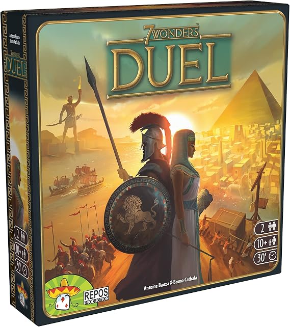 Asmodee 7 Wonders Duel Board Game BASE GAME - Intense Two-Player Battles in the Ancient World, Strategy Game for Kids and Adults, Ages 10+, 2 Players, 30 Minute Playtime | Build a civilization and outwit your rival through three Ages. Ages 10+, 2 Players, 30 Min.