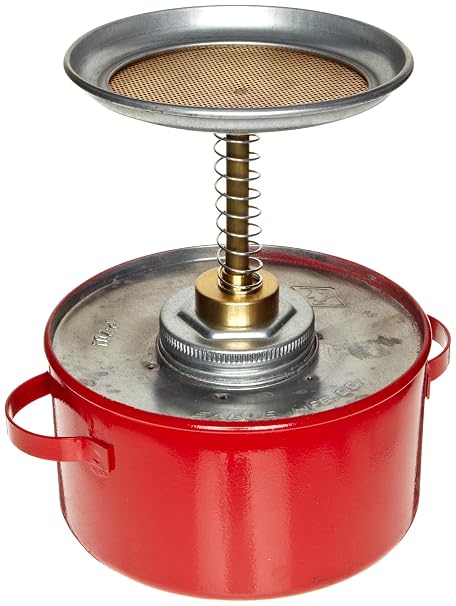 Eagle P-701 Plunger Galvanized Steel Safety Can, 1 Quart Capacity, Red