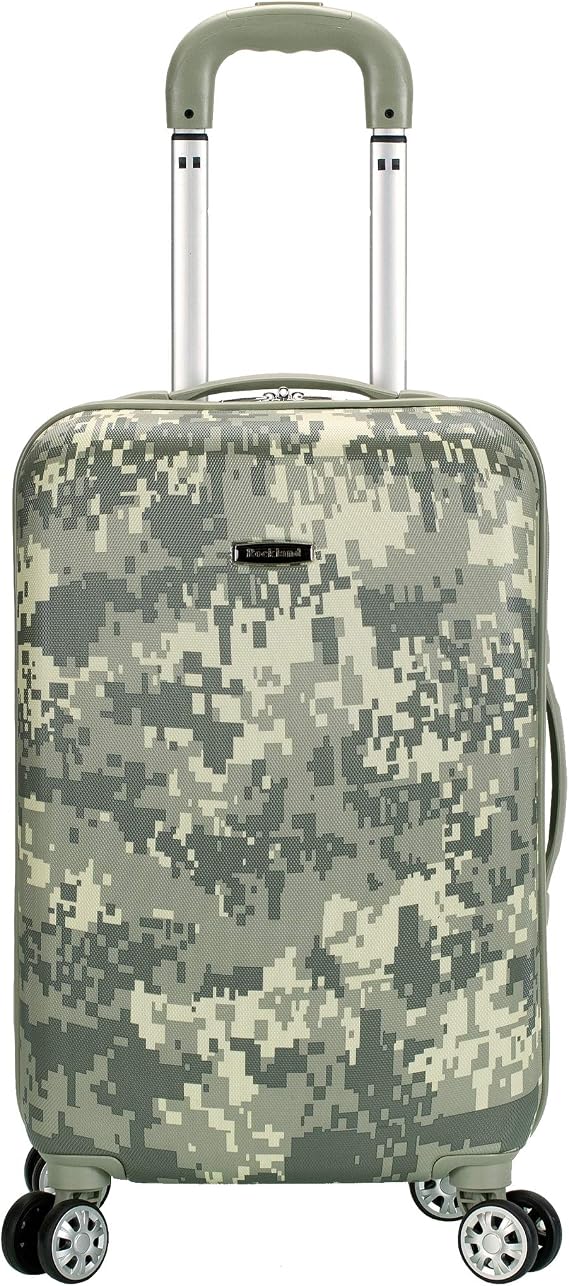 Rockland Safari Hardside Spinner Wheel Luggage, Carry-on 20", Acu Camo