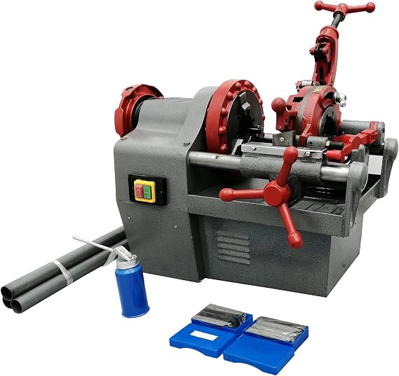 Electric Pipe Threader Machine, 1/2"-2" NPT Power Pipe Threading Machine, 110V Multifunctional Threading Cutter with Self Oiling System for Processing the External Thread of Pipes