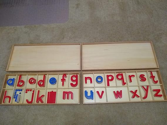 Adena Montessori Wood - Arabic - Large Movable Alphabet (Red & Blue)