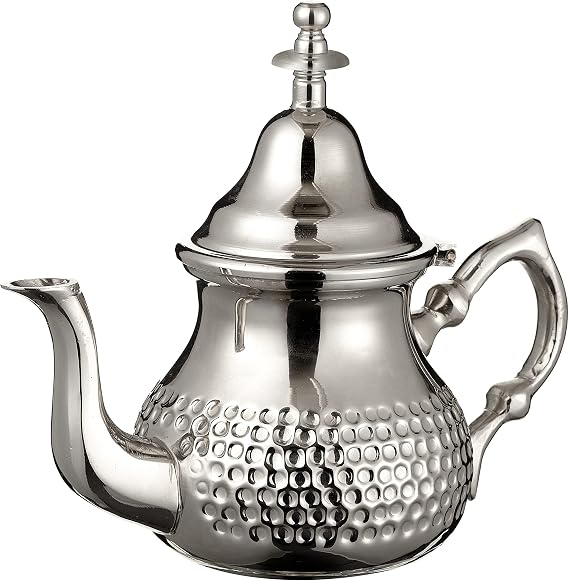 Moroccan Teapot Silver Maillechort Medium 500ml Up to 4 Glass Hand Hammered
